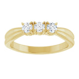 14K Yellow Gold 1/4 CTW Lab-Grown Diamond Three-Stone Anniversary Band