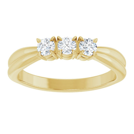 14K Yellow Gold 1/4 CTW Lab-Grown Diamond Three-Stone Anniversary Band