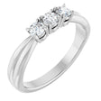 14K White Gold 1/4 CTW Lab-Grown Diamond Three-Stone Anniversary Band