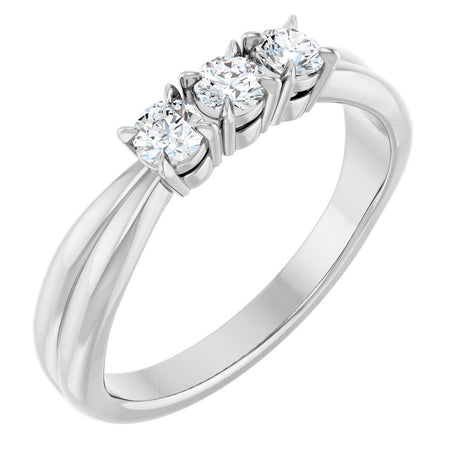 14K White Gold 1/4 CTW Lab-Grown Diamond Three-Stone Anniversary Band