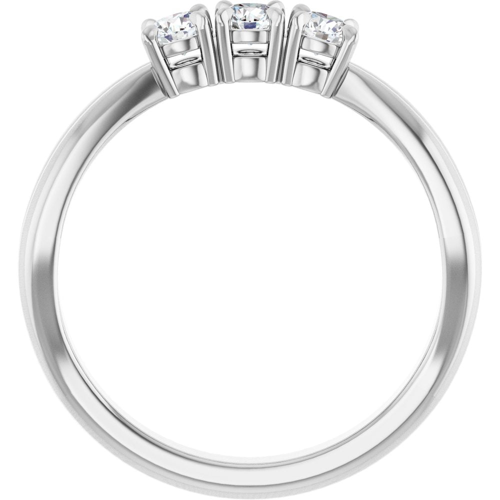 14K White Gold 1/4 CTW Lab-Grown Diamond Three-Stone Anniversary Band