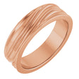 14K Rose Gold 6 mm Textured Band Size 9.5