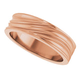 14K Rose Gold 6 mm Textured Band Size 9.5