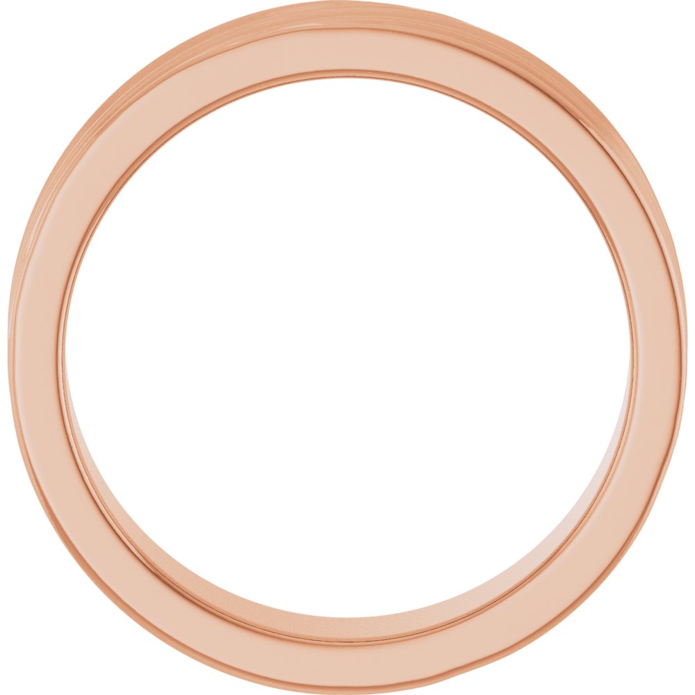 14K Rose Gold 6 mm Textured Band Size 9.5