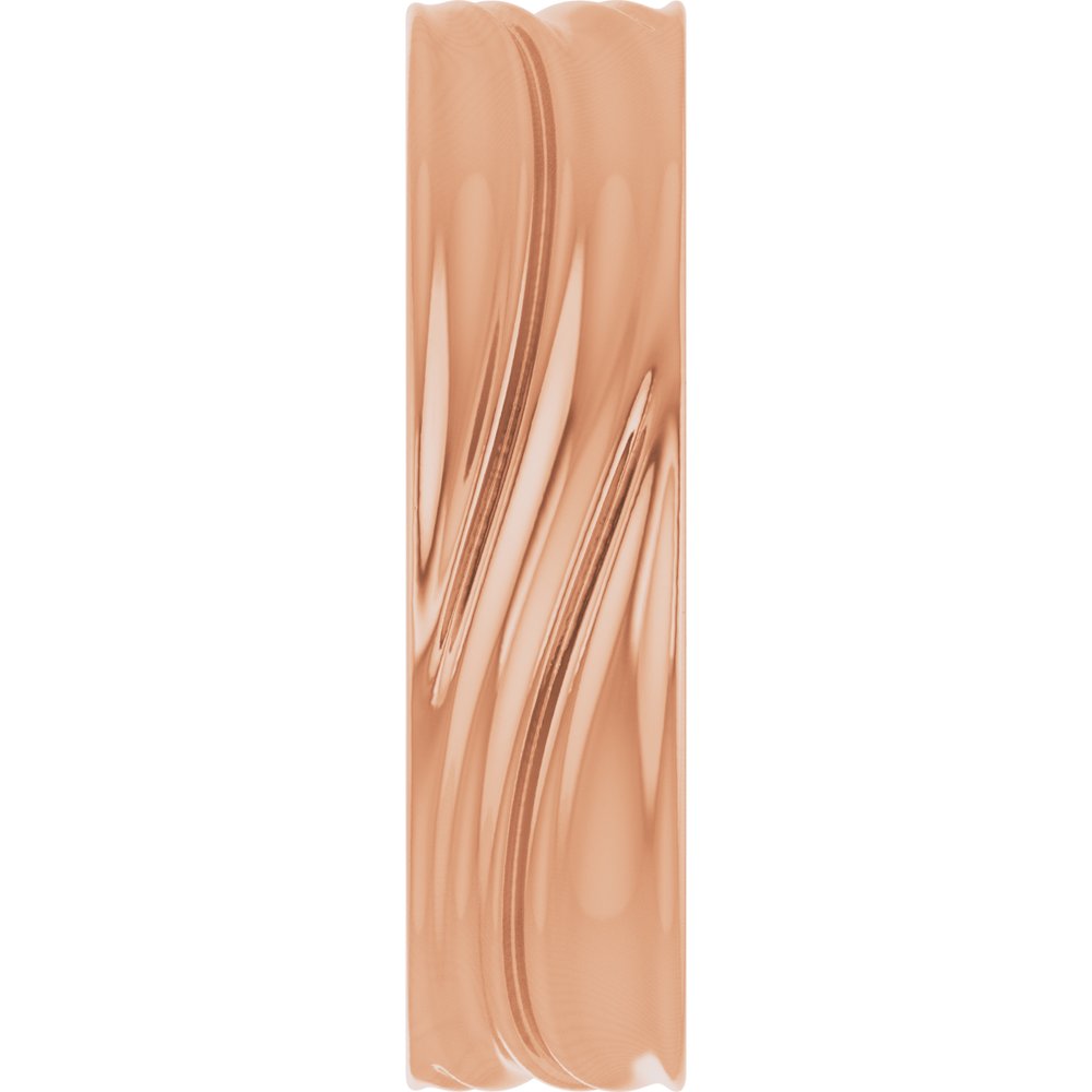 14K Rose Gold 6 mm Textured Band Size 9.5
