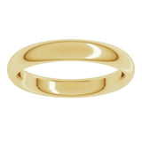 18K Yellow Gold 3.5 mm Comfort-Fit Half Round Band Size 8.5 