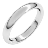 10K White Gold 3.5 mm Comfort-Fit Half Round Band Size 8.5 