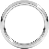 10K White Gold 3.5 mm Comfort-Fit Half Round Band Size 8.5 