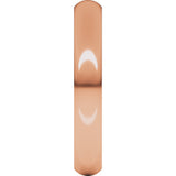 14K Rose Gold 3.5 mm Comfort-Fit Half Round Band Size 10 