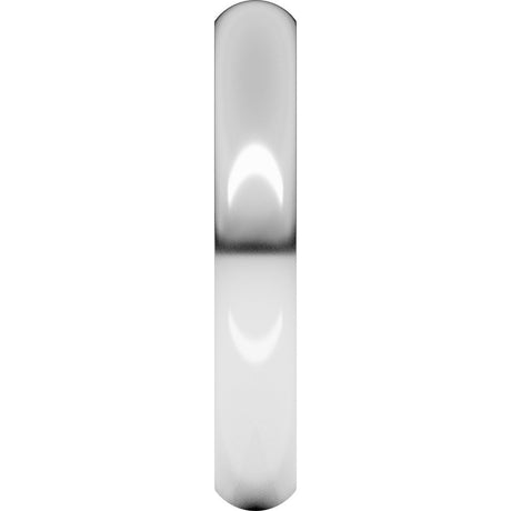 10K White Gold 3.5 mm Comfort-Fit Half Round Band Size 8.5 