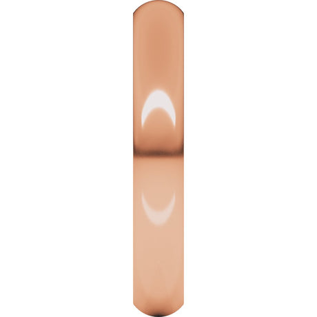 14K Rose Gold 3.5 mm Comfort-Fit Half Round Band Size 10 