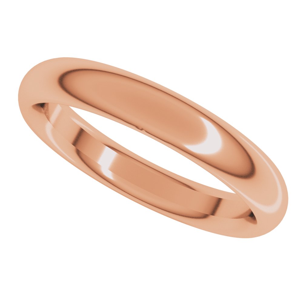 14K Rose Gold 3.5 mm Comfort-Fit Half Round Band Size 10 
