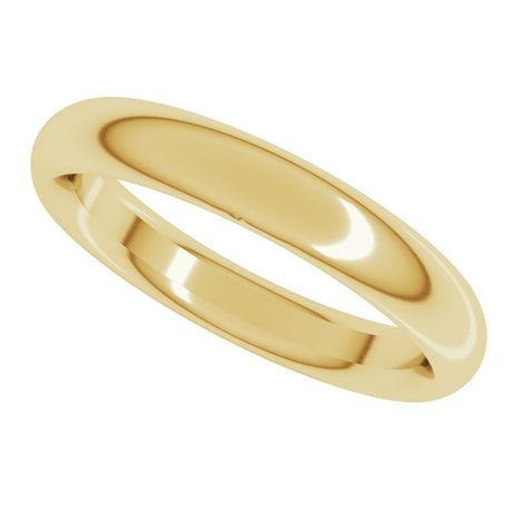 14K Yellow Gold 3.5 mm Comfort-Fit Half Round Band Size 6.5 