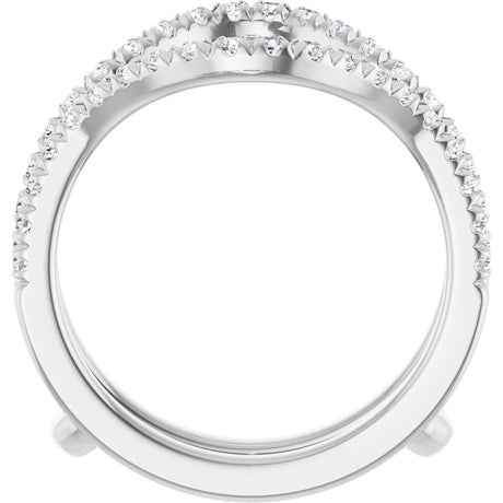 14K White Gold 1/2 CTW Natural Diamond Ring Guard