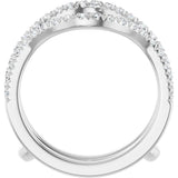 14K White Gold 1/2 CTW Natural Diamond Ring Guard