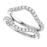 14K White Gold 1/2 CTW Natural Diamond Ring Guard
