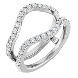 14K White Gold 1/2 CTW Natural Diamond Ring Guard