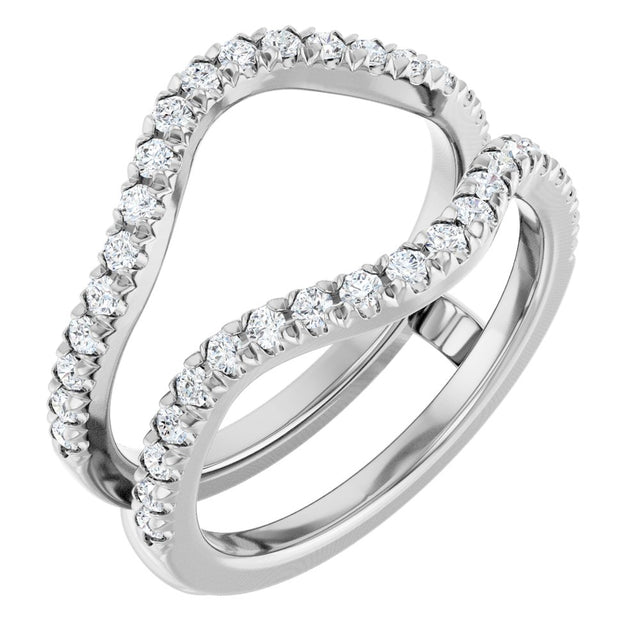14K White Gold 1/2 CTW Natural Diamond Ring Guard