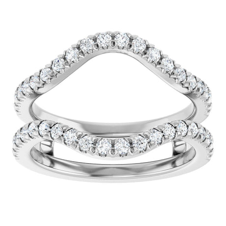 14K White Gold 1/2 CTW Natural Diamond Ring Guard