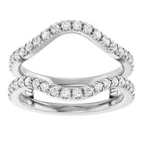 14K White Gold 1/2 CTW Natural Diamond Ring Guard