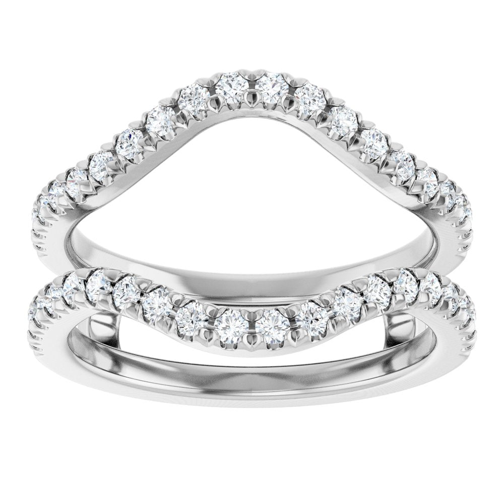 14K White Gold 1/2 CTW Natural Diamond Ring Guard