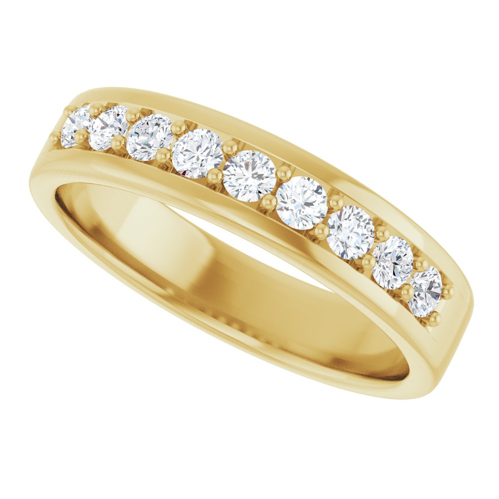 14K Yellow Gold 1/2 CTW Lab-Grown Diamond Flat Band