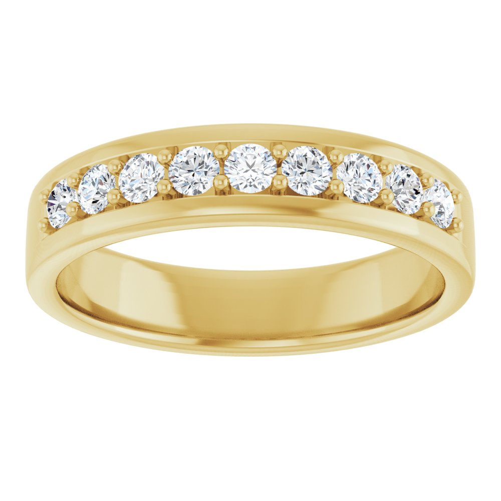 14K Yellow Gold 1/2 CTW Lab-Grown Diamond Flat Band