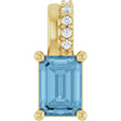 14K Yellow Gold Natural Sky Blue Topaz & .04 CTW Natural Diamond Pendant