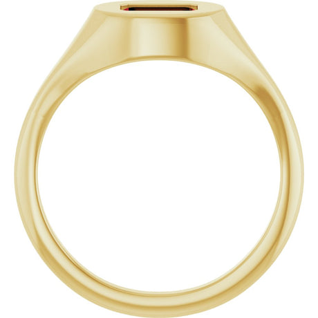 14K Yellow Gold Natural Mozambique Garnet Signet Ring