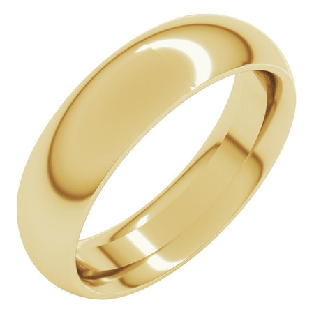 14K Yellow Gold 5.5 mm Comfort-Fit Half Round Band Size 7 