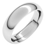 14K White Gold 5.5 mm Comfort-Fit Half Round Band Size 5.5 