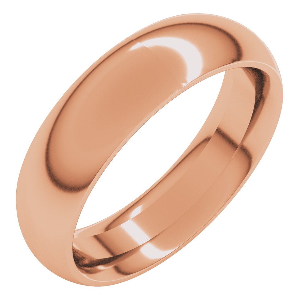 14K Rose Gold 5.5 mm Comfort-Fit Half Round Band Size 4 