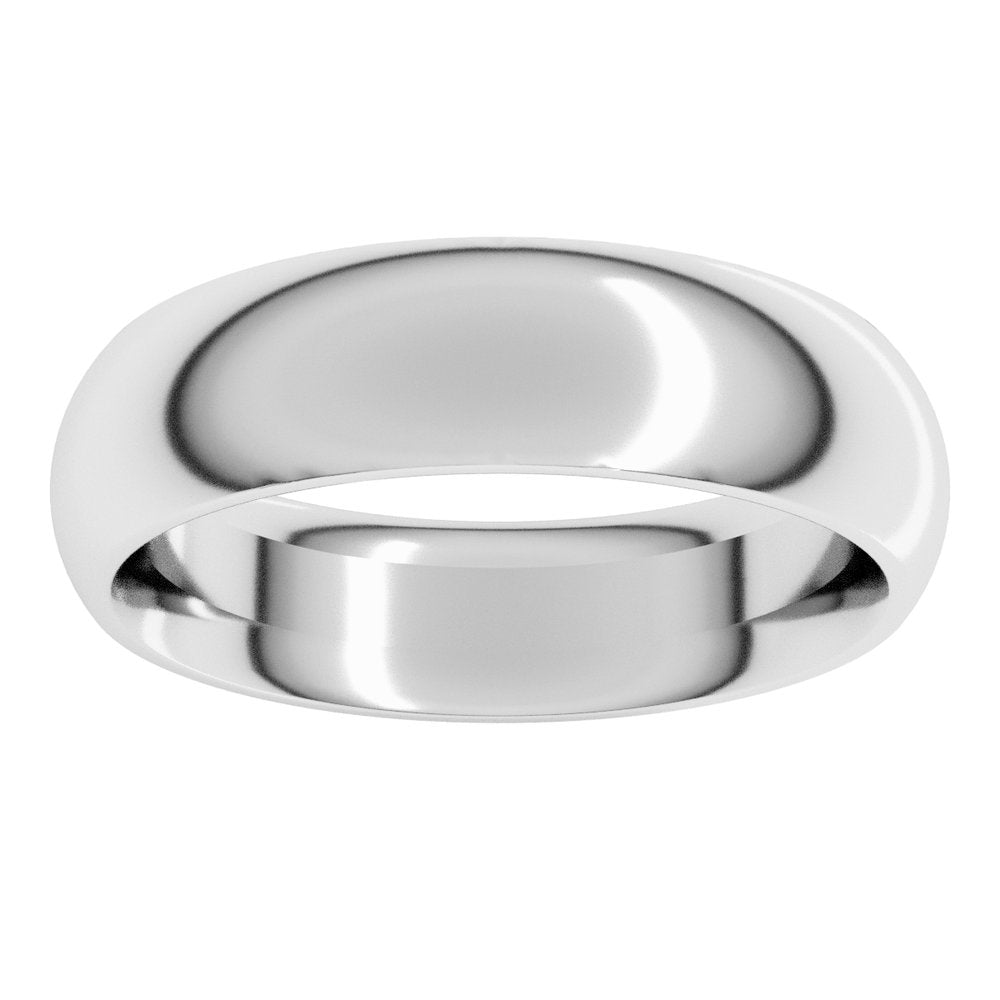 14K White Gold 5.5 mm Comfort-Fit Half Round Band Size 5.5 
