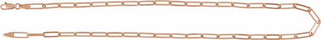 14K Rose Gold 3.85 mm Paperclip-Style 18" Chain
