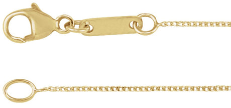 14K Yellow .8 mm Diamond-Cut Curb 20" Chain