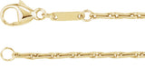 14K Yellow Gold 1.5 mm Barleycorn 18" Chain