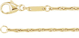 14K Yellow 1.5 mm Barleycorn 7" Chain