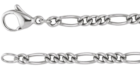Titanium 3.6 mm Curbed Figaro 20" Chain