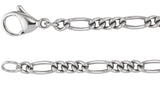 Titanium 3.6 mm Curbed Figaro 20" Chain