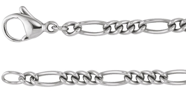 Titanium 3.6 mm Curbed Figaro 20" Chain