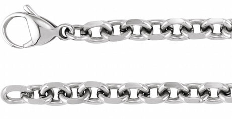 Titanium 5.5 mm Diamond-Cut Cable 8" Chain