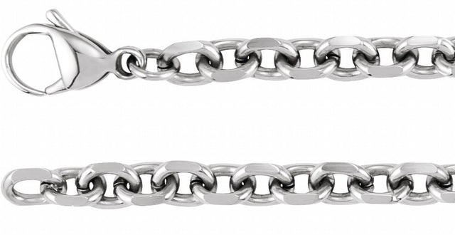 Titanium 5.5 mm Diamond-Cut Cable 8" Chain