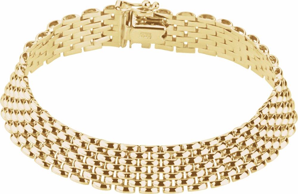 14K Yellow Gold 10.25 mm Panther 7"  Chain 