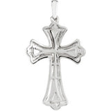 14K White 1/2 CTW Natural Diamond Micro Pavé-Style Cross Pendant