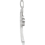 14K White 1/2 CTW Natural Diamond Micro Pavé-Style Cross Pendant