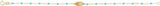 14K Yellow Gold Engravable Enamel Bead Station 6-7" Bracelet