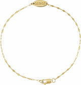 14K Yellow Gold Engravable Keyhole Link 7" Bracelet