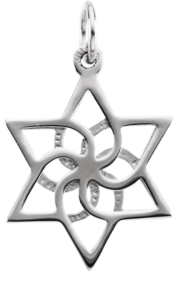 Sterling Silver 16.5x14.75 mm Star of David Pendant