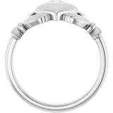 14K White 8.5 mm Claddagh Band Size 7