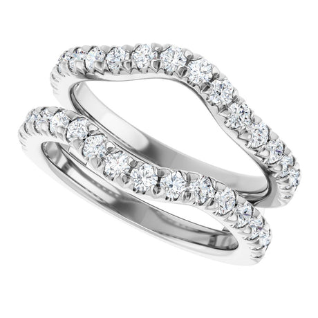 14K White Gold 7/8 CTW Natural Diamond French-Set Ring Guard